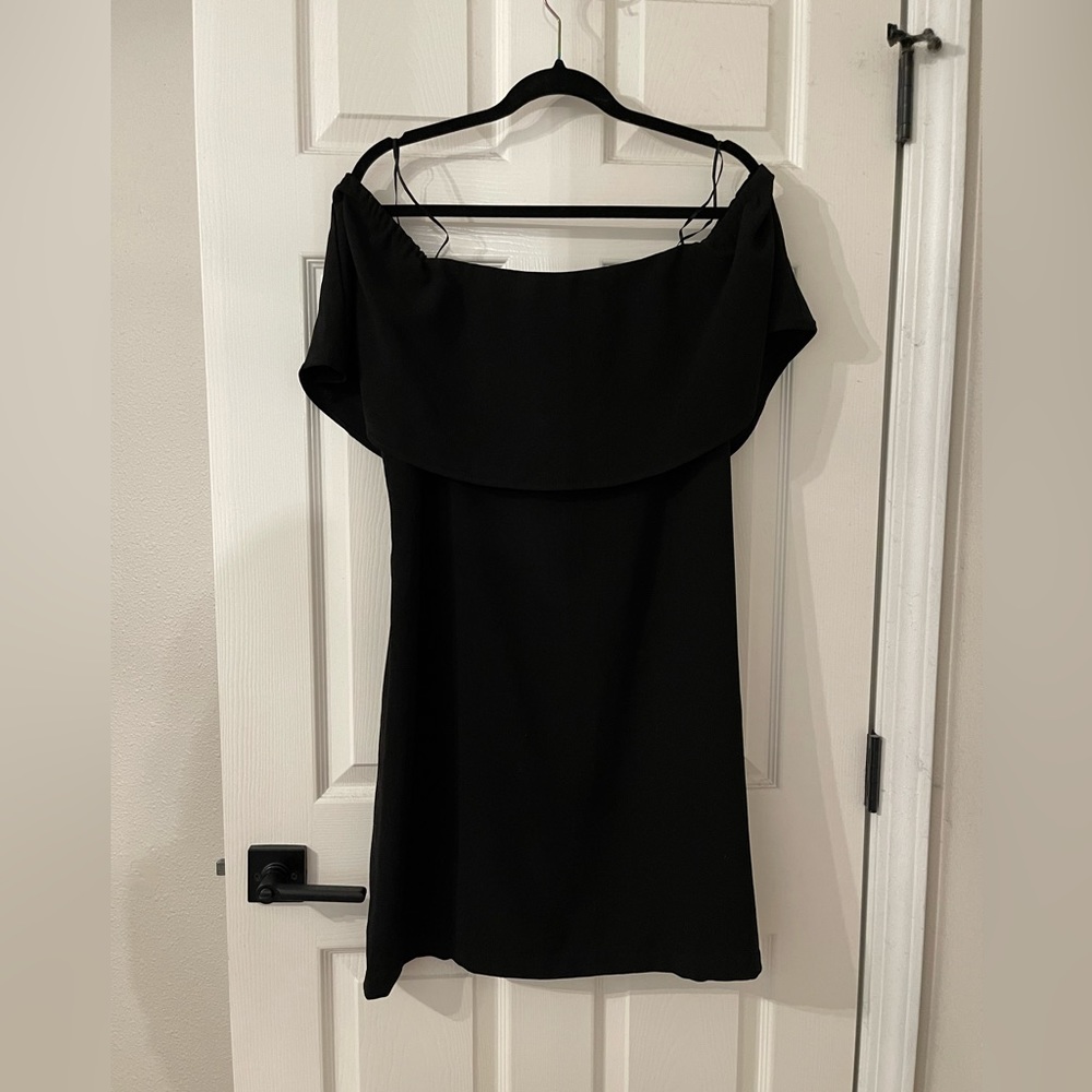 Black Charles Henry Off the Shoulder Dress